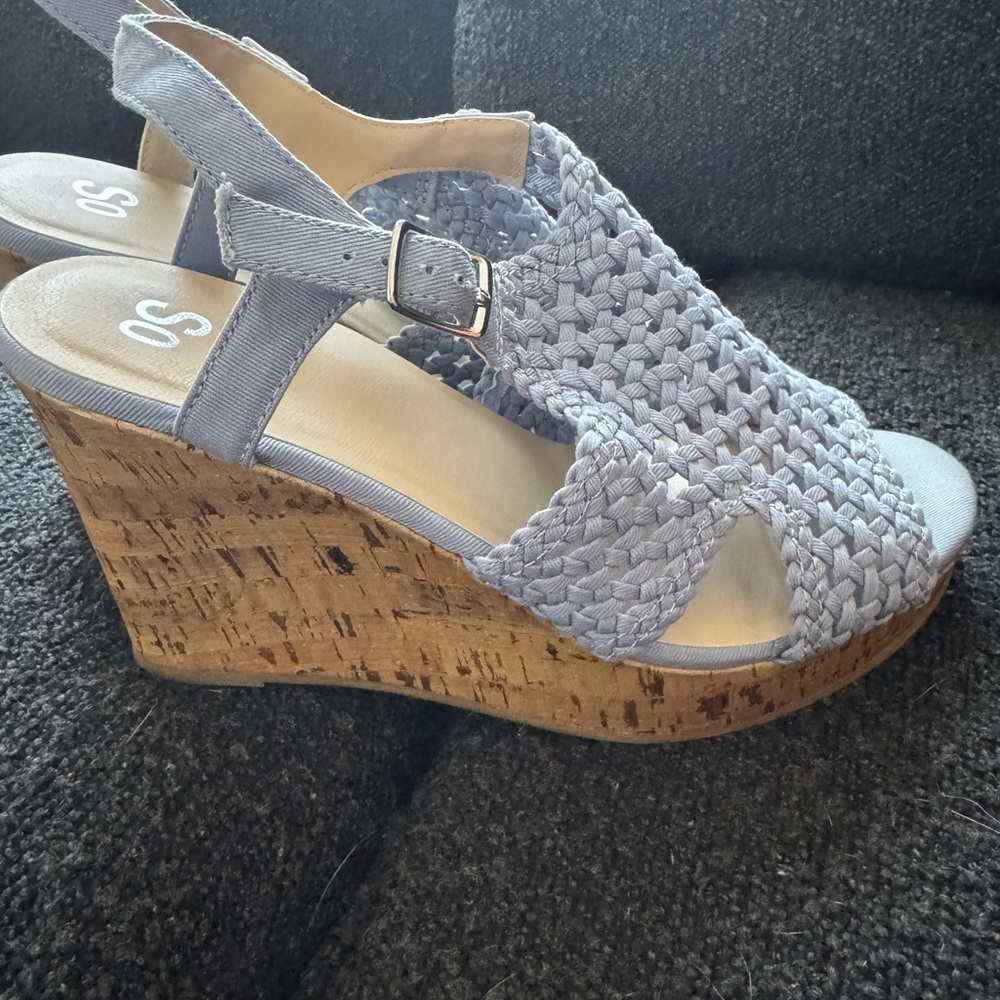 Sonoma Light Blue Woven Wedge Sandals
